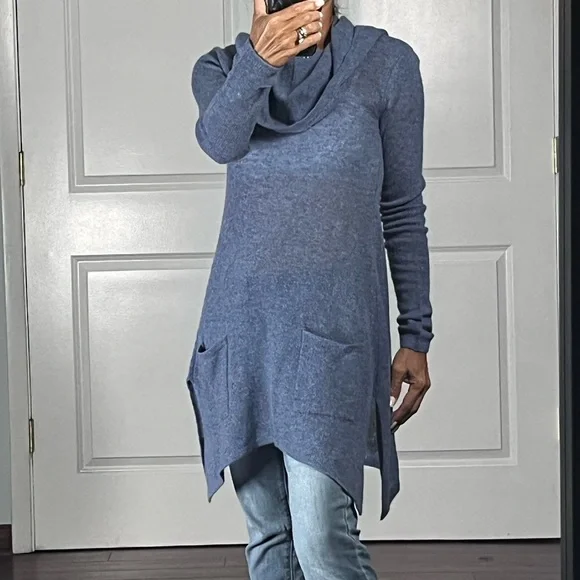 Sala Fifth Avenue 100% cashmere turtle neck hoodie sweater size XS - Picture 1 of 12